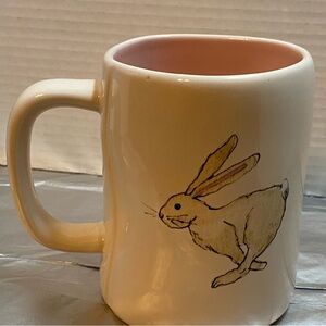 Rae Dunn Easter Hunny Bunny Cream and Pink Bunny Mug